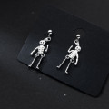 A36659 s925 sterling silver unique skull earrings