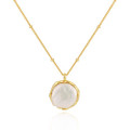 A43936 natural fresh water pearl s925 sterling silver simple elegant necklace