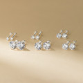 A43698 s925 sterling silver simple unique elegant rhinestone stud earrings