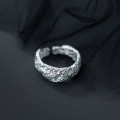 A33552 s925 sterling silver simple wide irregular ring