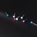 A36862 s925 sterling silver circle opal earrings