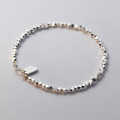 A39306 s925 sterling silver letter charm trendy bracelet