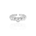 A43949 bead s925 sterling silver unique simple ring