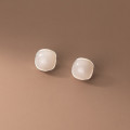 A33626 s925 sterling silver vintage white square earrings