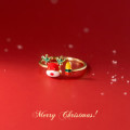 A44830 s925 sterling silver deer christmas sweet cute ring