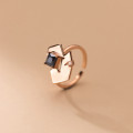 A36177 s925 sterling silver chic simple rhinestone adjustable ring