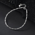 A45748 s925 silver trendy sweet extra double layered wrap weave charm bracelet