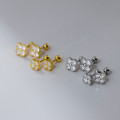 A43196 s925 sterling silver rhinestone stud fashion trendy earrings