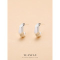 A42547 s925 sterling silver simple stud design gold metal geometric earrings
