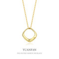A38600 sterling silver hollowed geometric fashion necklace