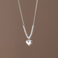 A35245 s925 sterling silver chic simple heart sweet necklace