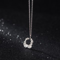 A32410 s925 sterling silver hollowed irregular necklace