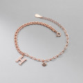 A30219 s925 sterling silver sparkling initialH charmbracelet