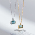 A40754 s925 sterling silver design square rhinestone elegant necklace