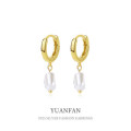 A41329 sterling silver vintage pearl elegant dangle earrings