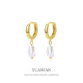 A41329 sterling silver vintage pearl elegant dangle earrings