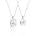 A44694 rhinestone s925 sterling silver geometric necklace