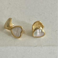 A44726 sterling silver shell heart simple elegant earrings