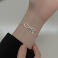 A36082 s925 sterling silver fashion simple big charm bracelet