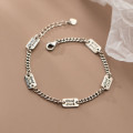 A34247 s925 sterling silver chicr square letter unique fashion bracelet