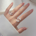 A42238 s925 sterling silver design bar adjustable ring