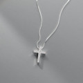 A40784 s925 sterling silver rhinestone simple unique necklace