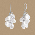 A45212 teardrop pearl stud sterling silver s925 fringe earrings