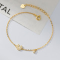 A42825 s925 sterling silver rhinestone charm fashion bracelet