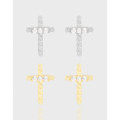A42609 design twist cubic zirconia stud sterling silver s925 earrings