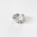 A32677 s925 sterling silver irregular adjustable ring