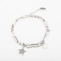 A32952 s925 sterling silver vintage star trendy silver bracelet