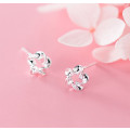 A38391 s925 sterling silver flower stud trendy design elegant earrings