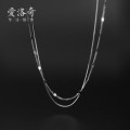 A31236 s925 sterling silver chic doublelayer vintage unique snakechain necklace