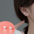 A36368 s925 sterling silver cute bear earrings