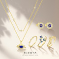 A46344 s925 sterling silver stackable cubic zirconia necklace