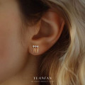 A44453 s925 sterling silver geometric teardrop unique zirconia trendy earrings