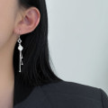 A46401 s925 sterling silver simple square rhombic fringe ear hook