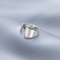 A36294 s925 sterling silver wide simple chic adjustable ring