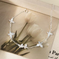 A46061 s925 silver trendy sweet bar butterfly charm bracelet