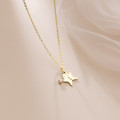 A34126 s925 sterling silver goldplated cute rhinestone necklace