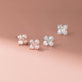 A43235 s925 sterling silver rhinestone stud trendy earrings
