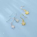 A33665 s925 sterling silver simple chic trendy sweet snowflake earrings