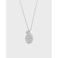 A34635 geometric oval rose pendant quality s925 sterling silver necklace