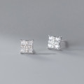 A39685 s925 sterling silver rhinestone square stud grade elegant earrings