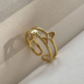 A44339 simple s925 sterling silver bar unique ring