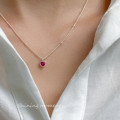 A43134 s925 sterling silver trendy sweet rhinestone heart elegant necklace