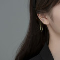 A33208 s925 sterling silver asymmetric cross earrings