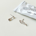 A32809 925 sterling silver simple asymmetric earrings