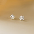 A44635 s925 sterling silver trendy sweet dainty rhinestone stud earrings