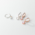 A33250 s925 sterling silver trendy simple glass heart earrings